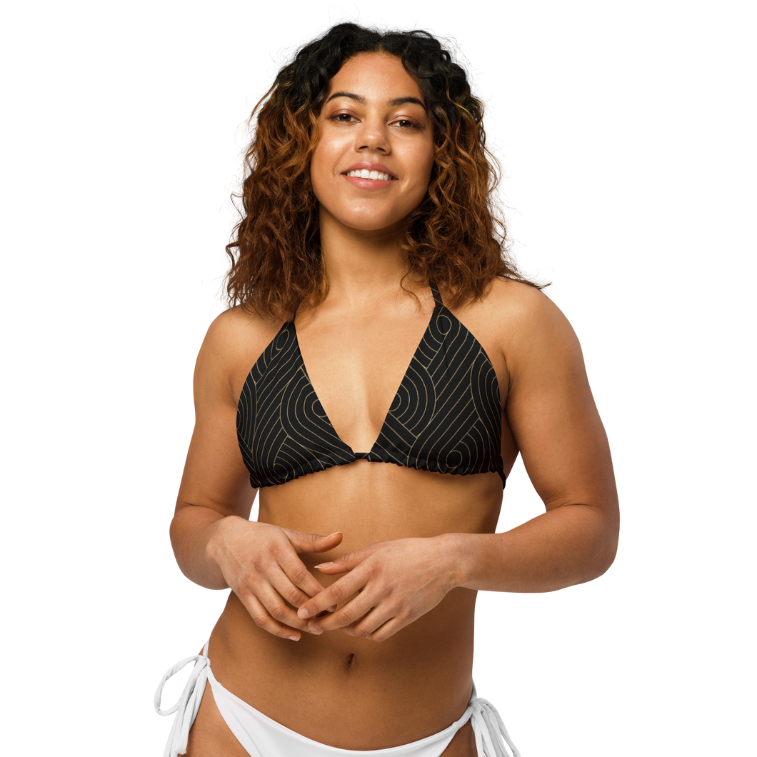 All-over print recycled string bikini top