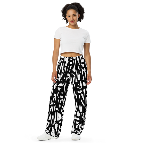 All-over print unisex wide-leg pants