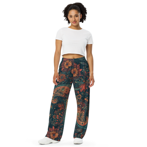 All-over print unisex wide-leg pants