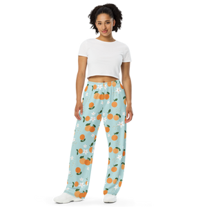 Orange Flava - All-over print unisex wide-leg pants