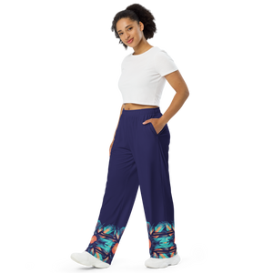 All-over print unisex wide-leg pants