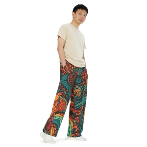 All-over print unisex wide-leg pants